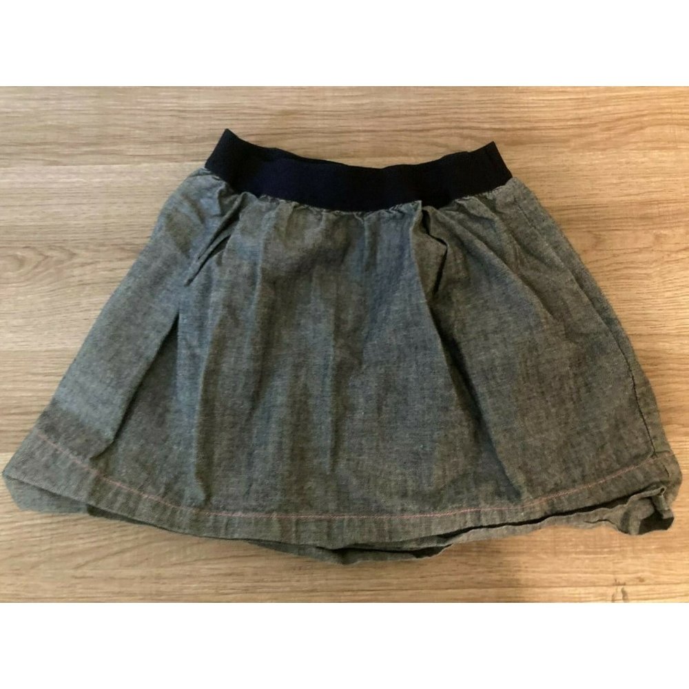 CrewCuts Vintage Feel Denim Skirt Black Elastic Waistband 4-5 100% Cotton Pocket